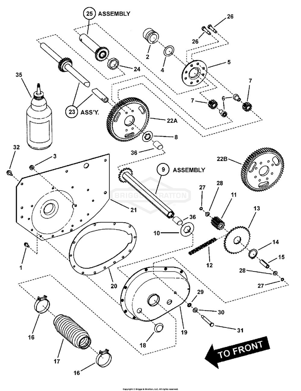 Differential And R. H. Fender Group Diagram and Parts List for 7800669 (107280340)(2010) Briggs and Stratton Lawn Tractor